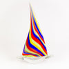 Glass Sailing Boat, multi coloured, 33cm