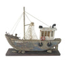 Fishing Trawler on Plinth, blue