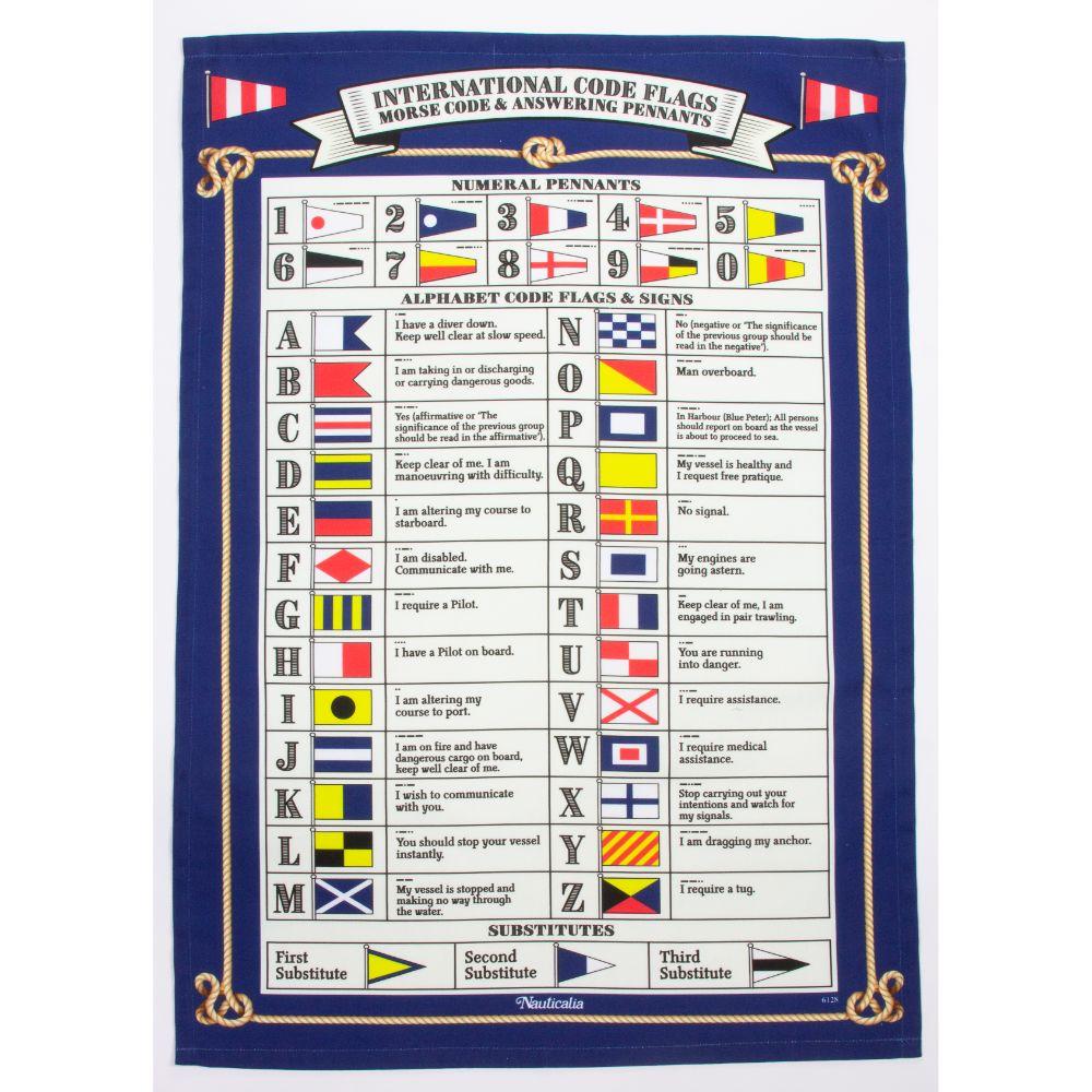 Code Flags Morse Code TeaTowel
