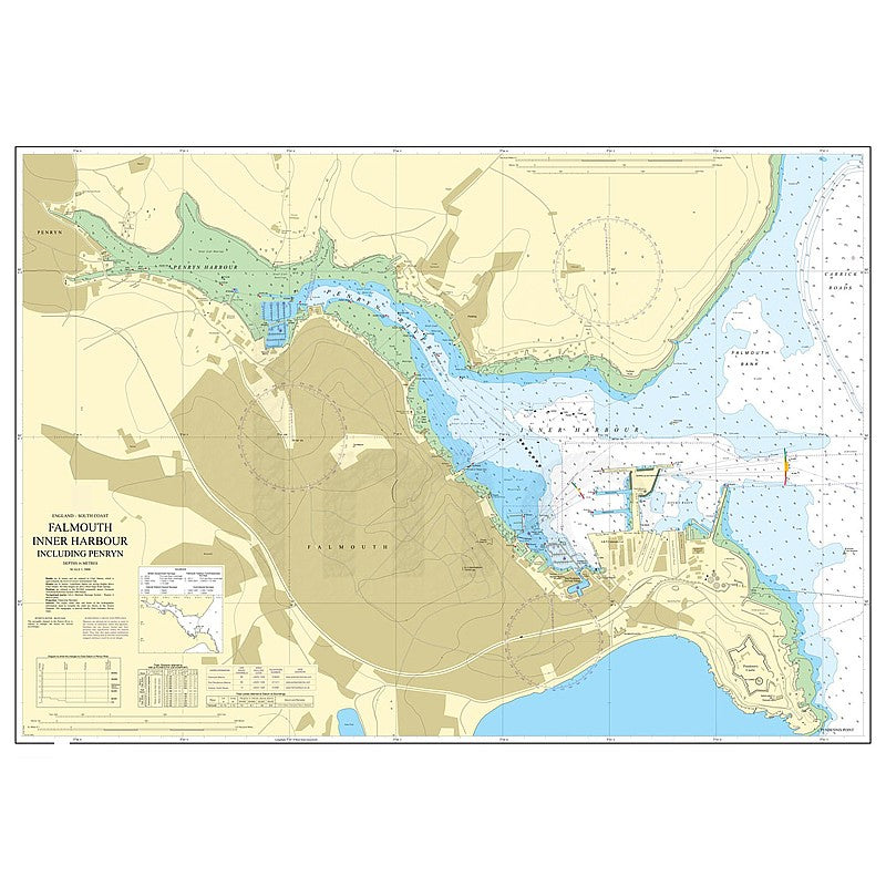 Admiralty Chart Prints 18 - Falmouth Inner Harbour including Penryn